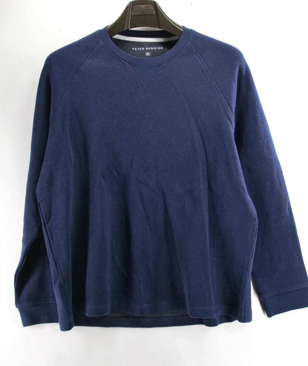 Peter Manning Sweatshirt Mens 4x Blue Cotton Crewneck Pullover Tagless Casual